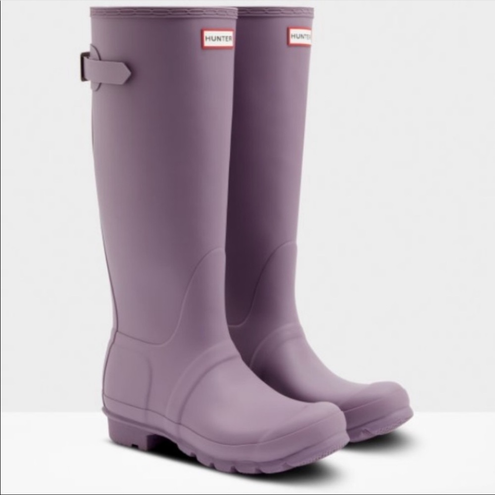Purple/ Lavender Womens 8 39 Original Tall Gloss Rubber Wellies Rain Boots